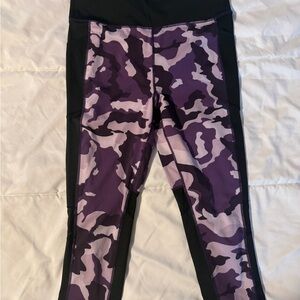 Purple Camouflage LulaRoe Capri Rise Fearless workout leggings